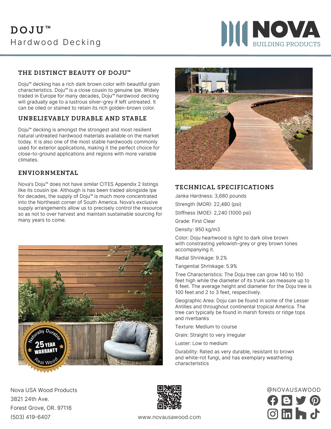 Doju Product Sheet and Ipe Comparison